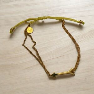 Stella and Dot Wishing Arrow Green Pull Cord Slide Stackable Charm Bracelet